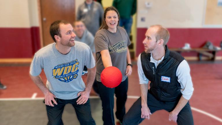 Teachers playing a game