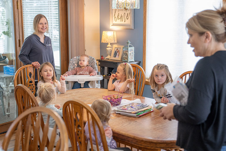 Children sitting around table