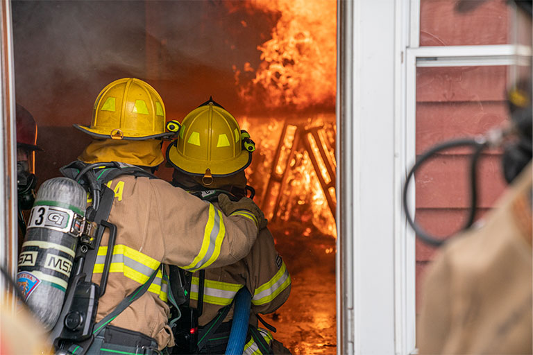 Firefighters training