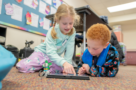 Students working with Tech Mobile equipment